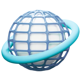 3d globe with ring